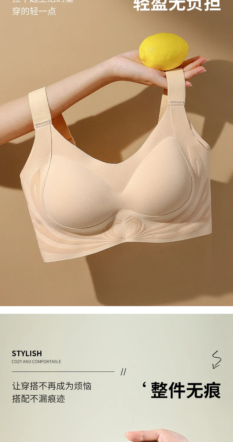 Sexy Lifting Seamless Underwear Women's Small Breasts Gathering No Steel Ring Bh Upper Holder Breast Adjustable Ladies Bra M-6XL