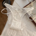 Girls Sexy G String Lace Panties Women Rhinestones Underwear Briefs Hollow Out Thong Transparent Lingerie Intimates