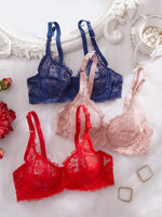 3pcs/Set Women's Sexy Lace Underwire Push Up Bra Women's Underwear Set