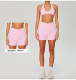 Fitness Sports Bra Women Halter Top High Support Push-up Open Back Gym Wear Hanging Neck Fitness Bar Yoga Bar Workout Underwear