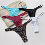 Women Panties Sexy G String Thong Ice Silk Seamless Underwear Leopard T Back Girls Briefs Leopard Underpants Plus Size S-XL