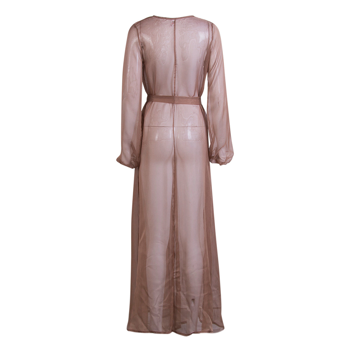 See Through Chiffon Cardigans Robes Women Bikini Cover-Ups Swimsuit Smock Long Beach Dress with Belt Sexy Bathing Suit Cover Up