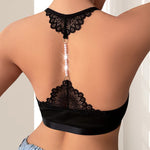1pcs New Style Ribbed Women Camisole String Pearls Decor Backless Underwear Sexy Lingerie Comfortable Wire-Free No Pad Lady Bras