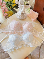 Japanese Style Lolita Princess Wind Lace Lace Lingerie Design for Girls Push-up Bra Women UnderwearPush Up Bra