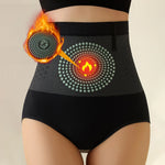 Flarixa Seamless Women's High Waist Abdomen Control Panties Magnetic Therapy Warm Uterus Underwear Body Shaping Briefs