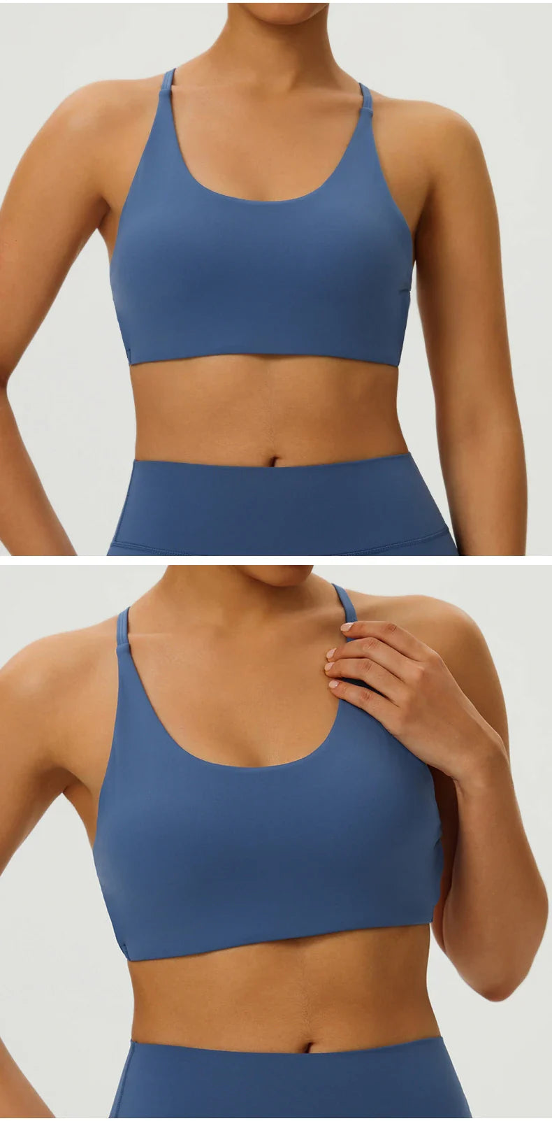 Sexy Soft Fitness Sport Bra Spaghetti Strap Cross Back Hollow Women Top Tight Gym Yoga Underwear Athletic Workout With Chest Pad