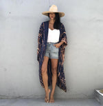 Beach Cover Ups for Swimwear Women Black Tie Dye Kimono Swimsuit Cape Summer Dress 2022 Beachwear Outfits Sales