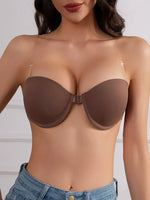 Trendy daily commute Strapless bra Comes with Clear Detachable Straps Push up bra Comfortable basic style women lingerie