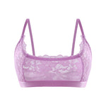1pcs Fashion Style 2026 New Sheer Floral Lace Wire-Free No Pad Bra Underwear Unlined Brassiere Sexy Lingerie Elegant Women Bras