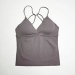 NCLAGEN Gym Yoga Tops Women Vision Twist Front Longline Top Quick Dry Thin Strap Workout Vest Push-up Pilates Fitness Tank