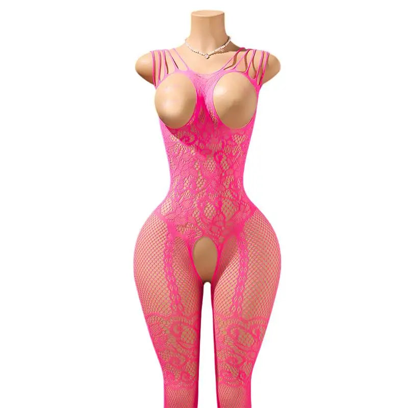 New Sexy Open Back Exposed Breast BodySuits Women Lingerie Transparent Erotic Crotchless Bodystockings Babydoll Hot Underwear