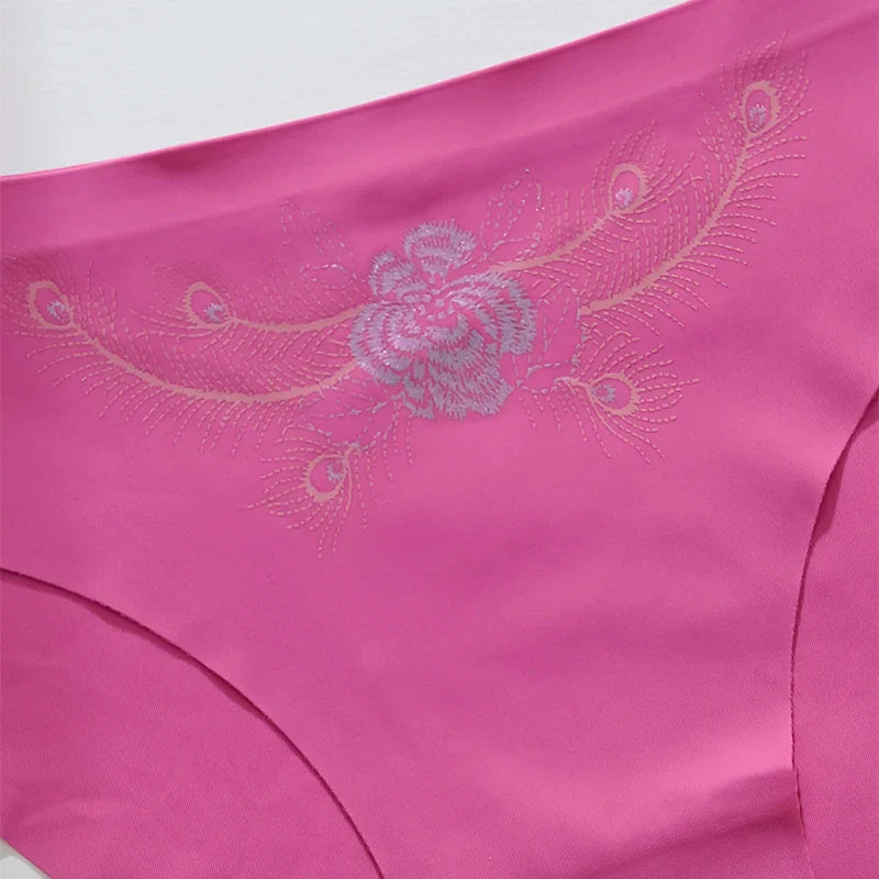 5pcs Ultra-thin Seamless Underwear Women's Invisible Panties Sexy Ice Silk Briefs Low Waist Breathable Stretchy Soft Lingerie
