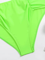 2024 Sexy Bikinis Women Brown Halter Brazilian Swimsuit Female Pleated Bikini Set Black Push Up Swimwear Beach Wear Bathing Suit