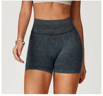 High Waist Yoga Shorts Women Sand Washed Yoga Shorts Workout Shorts Fitness Yoga Lift Butt Fitness Yoga Gym Running Short Pants