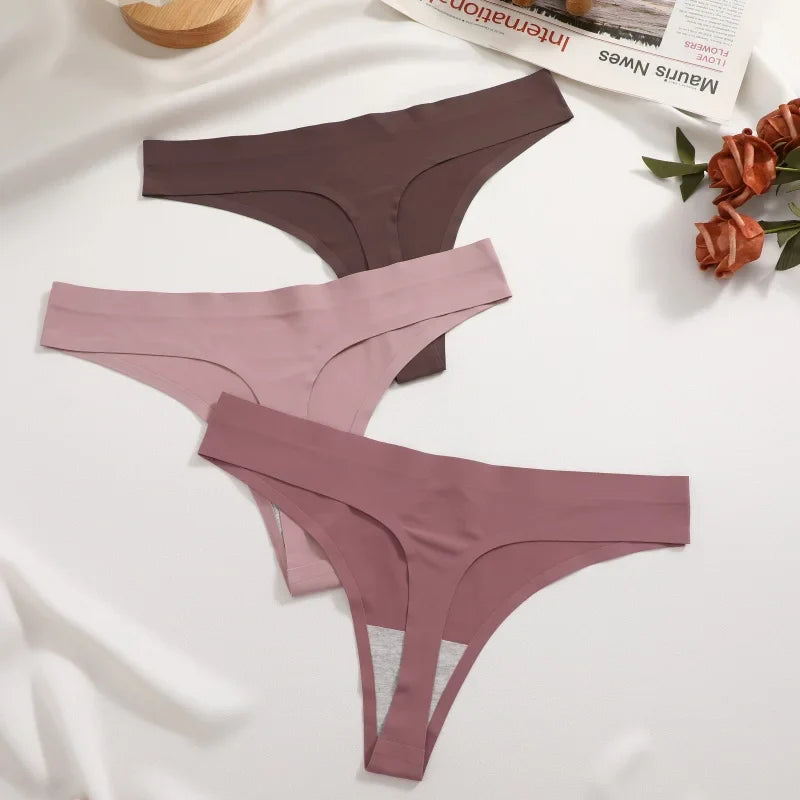 5Pcs/Set Seamless Ultra-thin panties Maillard Panties Women Ice Silk Underwear Sexy Panty Low Waist G-string Female Solid Panty