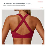 Hearuisavy Sports Bra Gym Underwear High Strength Shockproof Running Yoga Crop Top Breathable Pilates Push Up Fitness Tops Women