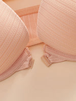 1 3 5Pcs Pure and Simple Everyday Solid Bra Push up Sexy Bras Ribbed Fabric with Unlined Sweet Women's Underwear
