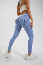 DIAS FIT JOY Nylon Yoga pants buttocks pocket tight pants women's sports fitness pants hip lifting Breathable No T Line