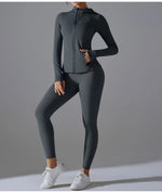 New Yoga Set 2PCS Sports Outfits Women Clothes Fitness Tracksuit Gym Legging Workout Long Sleeved Female Yoga Suit Sportswear