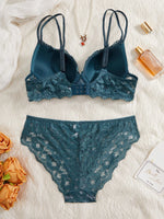 Single of Women's Underwear Set Sexy Lace Patchwork with Push Up Bra Romantic Sheer Women's Panties