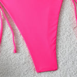 Sexy Metal Heart Ornament Bikini Set 2026 Women Blue Pink Halter Push Up Bra Thong Swimsuit Beach Bathing Suit Vacation Swimwear
