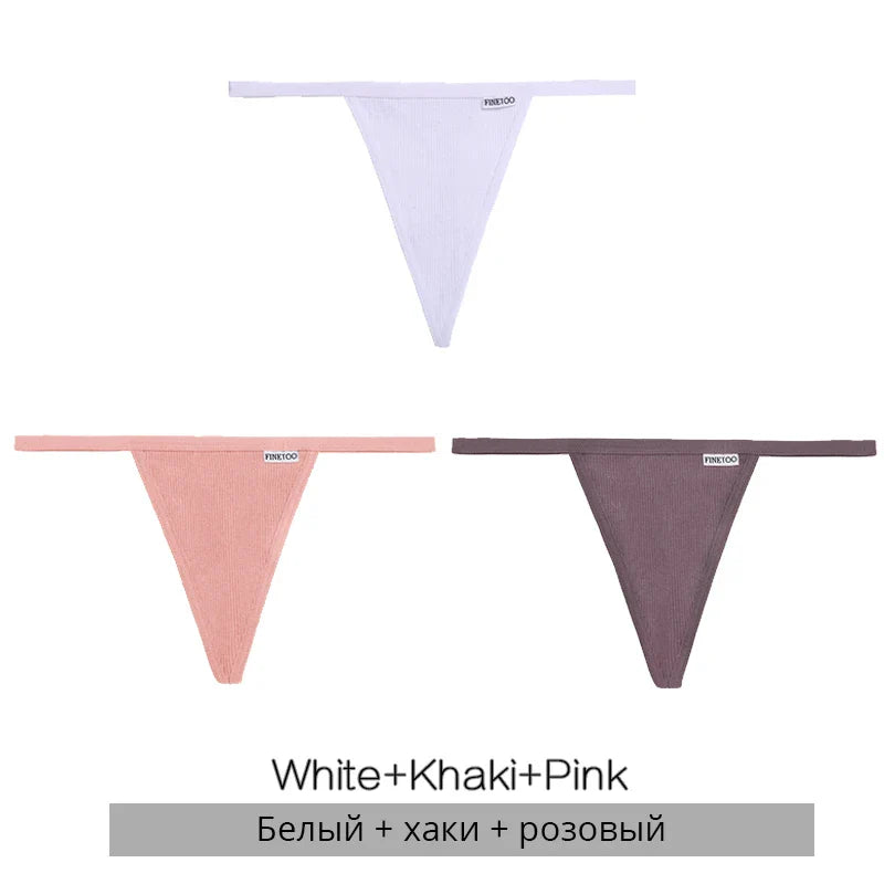 3Pcs/set Cotton Thongs M-XL Sexy Bikini Panties Women T-Back Underpants Girls Low Waist G-string Underwear Female Lingerie 2022