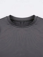 Solid Color Basic Cropped Tshirts for Women Casual Round Neck Short Sleeve Crop Top Summer Slim Fit Tee Shirt Streetwear