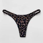 Women Panties Sexy G String Thong Ice Silk Seamless Underwear Leopard T Back Girls Briefs Leopard Underpants Plus Size S-XL