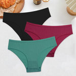 3PCS Women's Cotton Briefs Panties Female Sexy Low Waist Underwear M-XL Breathable Panty Girls Comfortable Intimates Lingerie
