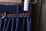 Midi Knee Length Summer Skirt Women With BeltFashion Korean Ladies High Waist Pleated A-line School Skirt Female