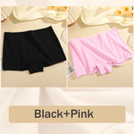 2PCS Women's Panties Cotton Seamless Sports Boxers Underwear Female Solid Color Briefs Cozy Lingerie Intimate Underpants XS-XL