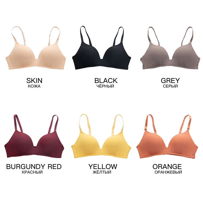 Seamless Bras for Women Push Up Bras No Wire Brassiere A B Cup Underwear Sexy Bralette Three Quarters(3/4 Cup)Lingerie