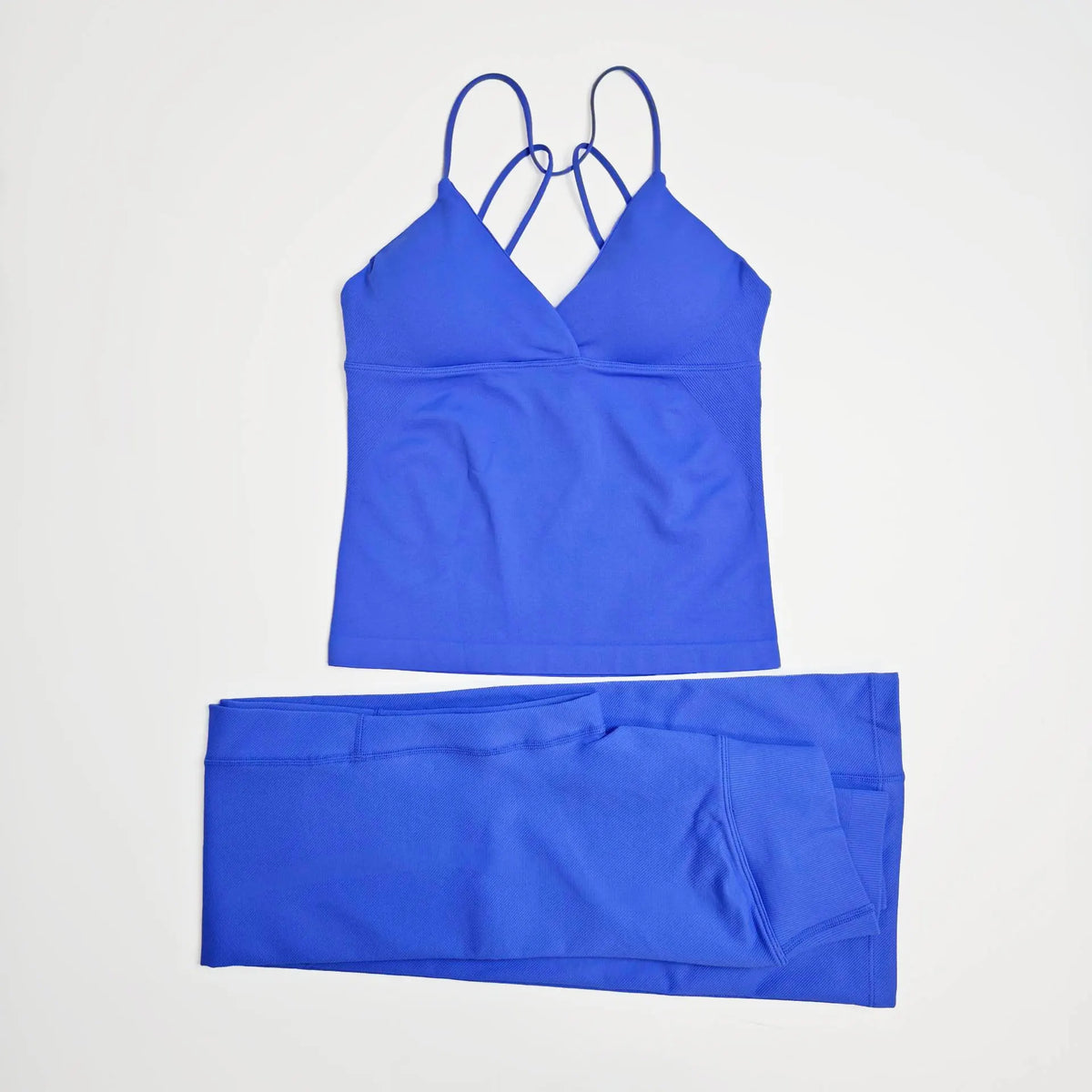 NCLAGEN Vision Twist Front Longline Top And Vision Flares 2 Piece Fitness Set Women Sportwear Gym Clothes Workout Running Suit