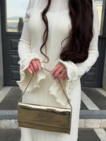 Trendix Knit Elegant Ruffle Maxi Dress Women Summer High Waist Long Sleeve Lace Up Dresses Casual Sexy Backless Knitwear Dress