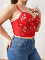 Women's Floral Embroidery Lace Push Up Bra With Underwire Longline Shaping Side Support Minimizer Comfortable Bra