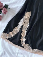 Sexy Pajamas Women's Lace Suspender Nightdress Silk Thin Dress Lingerie Women Nightgowns Sexy Solid Nightwear Summer Loungewear