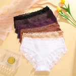 3Pcs Sexy Cotton Lace Panty Women Low Waist Panties Underwear S-XL Solid Color Ladies Briefs Lingere Underware Comfortable Women
