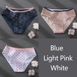 Women Printing Floral Panties 3Pcs/set Low-Rise Cotton Briefs Female Comfortable Underwear Female Soft Panties Lingerie M-2XL