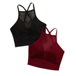 Sexy Mesh Camisole Crop Top Corset Seamless Backless Underwear Hot Fashion Women Casual Tank Top Bralette Adjustable Lingerie