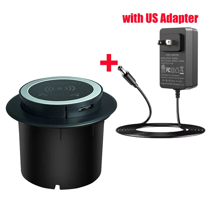 3 in 1 Wireless Charger Built in Type-C USB Ports Desktop Embedded Charging Station for iPhone 17 Xiaomi Airpods Mobile Phone