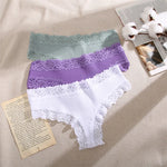 Sexy Lace Cotton Brazilian Pants Women Low Waist Panties Underwear Solid Color Ladies Briefs Lingere Underware Comfortable Women