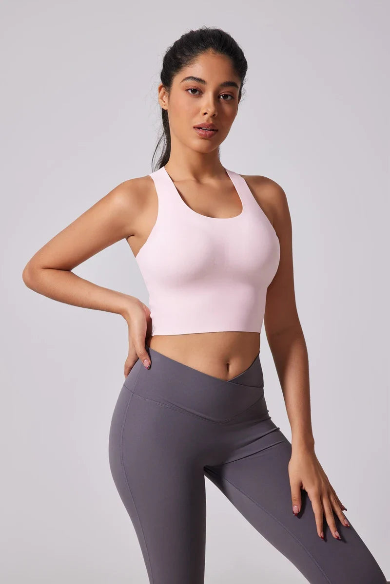 DIAS FIT JOY Wide shoulder strap cross sports vest comfortable shockproof yoga bra fixed chest pad beautiful back fitness Gym