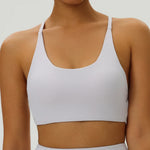 Sexy Soft Fitness Sport Bra Spaghetti Strap Cross Back Hollow Women Top Tight Gym Yoga Underwear Athletic Workout With Chest Pad