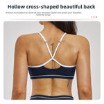 Yoga Bra U-Shaped Adjustable Shoulder Strap Cross Back Women Fitness Sports Bra Top Gym Yoga Athletic Tight Workout Jog Soft Pad