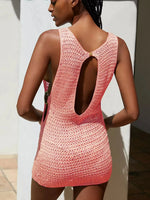 2026 Summer Sexy One Neck Cut Out Circle Decoration Corset Slim Beach Mini Dress Women Seaside Beachwear Swimwear Cover Up A2796