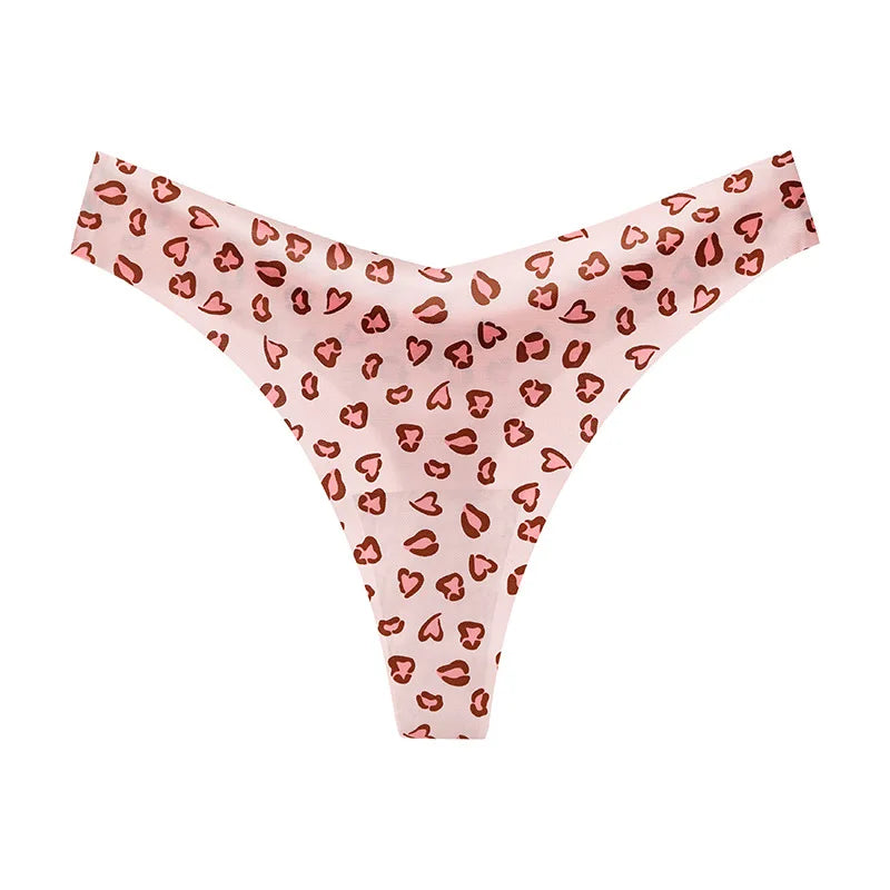 Ice Silk Women Panties G String Sexy Thong Seamless Underwear T Back Candy Color Briefs Girls Low Waist Lingerie Plus Size S-XL