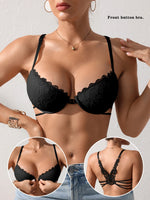 Butterfly lace Backless Style sexy bras Fashion Comfortable women's bra Front closure push-up bra