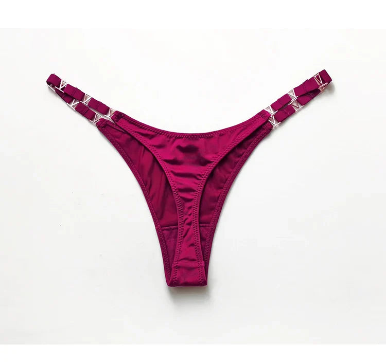Seamless Sexy Thong Women Underwear Briefs Panties Zebra Flower Low Rise Luxury Metal Buckle G String Bikini Girls Female Panty