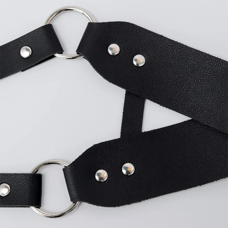 Cosplay Exotic Leather Mask Women Men Games Half Face Mask BDSM Bracelet Adjustable For Couples Bondage Set Adult Toys Supplies