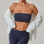 Women Strapless Sports Bra Gym Top Quick-Drying Yoga Clothes Women Tube Top Fitness Chest Wrap Underwear Workout Bra Female
